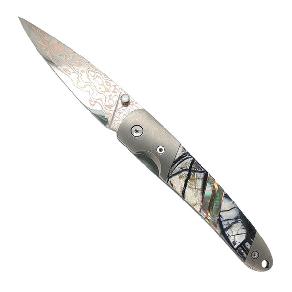 Santa Fe Stonework Copper & Brass White Mammoth Pocket Knife