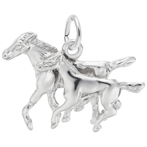 Sterling Silver Horse & Colt Charm