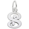 Sterling Silver Initial S Curly Charm