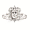 14K White Gold Forever Elegant Diamond Vintage Style HaloEngagement Ring Semi-Mount