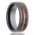 Abalone with Koa Wood Inlay Men's Ring in Black Ceramic - Size 10