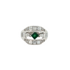 Estate Platinum .45ct AAA Emerald 1.57ctw E-F VVS Diamond Ring
