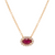 14K Gold Oval .30CT Ruby & Diamond Necklace