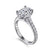 14K White Gold Luciole Cathedral 3.5CT Oval Center Engagment Ring Mounting