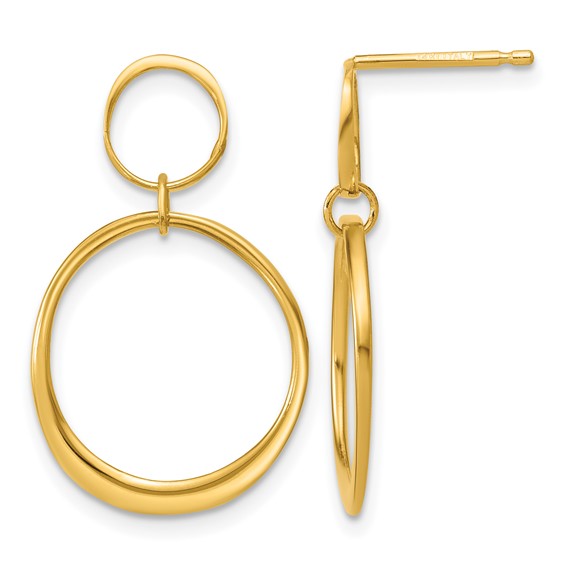 Leslies 14K Yellow Gold Polished Circle Earrings