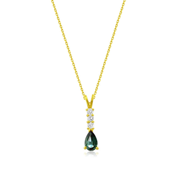 18kt Yellow Gold .30ct Alexandrite .09ctw Diamond Pendant W/Report