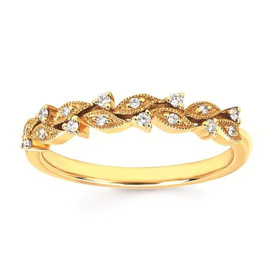 14K YG .10CTW G-H SI1/SI2 FLOR