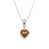 Sterling Silver Citrine Birthstone Heart Necklace.