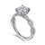 14K White Gold Josaphina Twisted Diamond Accented Engagementfor a 2CT Center