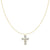 18kt White Gold .26ctw H-I SI Bezel Cross Adjustable Chain.