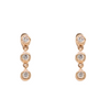 14K Yellow Gold Three Diamond Bezel Earrings