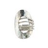 S/S HAMMERED OVAL BAR RING