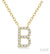10K Gold "B" Diamond Initial Necklace