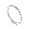 14K White Gold Baguette Diamond .04CT Bar Set Band.