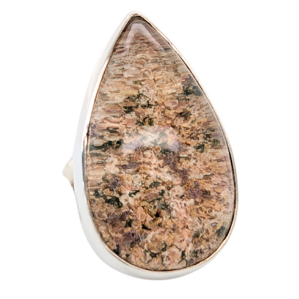 Sterling Lodalite Pear Shape Adjustable Ring