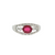 Estate Platinum .77ct Oval Ruby .20ctw Diamond Ring