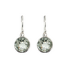 Sterling Sliver Round Prasiolite Dangle Earrings