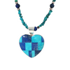 S/S TURQ/LAPIS HEART NECKLACE