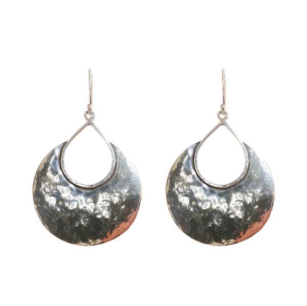 S/S SILPADA HAMMERED HALF MOON BAY EARRINGS