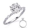 14K White Gold Marquise & Round Diamond Engagement Semi-Mount