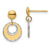 14K Two Tone Circle Dangle Earrings