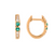 18K Yellow Gold Emerald & Diamond Huggies