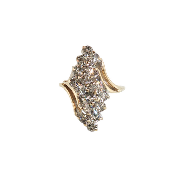 14KY DIA 0.72CTW DIA CLUSTER RING