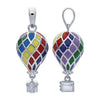 Sterling Silver 3-D Enamel Hot Air Balloon Heart Necklace.