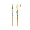 14K Two Tone Triple Diamond Dangle Bujukan Drop Earrings