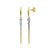 14K Two Tone Triple Diamond Dangle Bujukan Drop Earrings