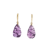 14kt Yellow Gold Carved Amethyst Earrings