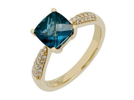 14K YG 2.13CT LONDON BLUE TOPA