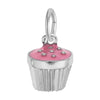 STERLING CUPCAKE PINK CHARM