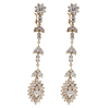Estate 14kt Yellow Gold 4.5ctw Diamond Dangle Earrings