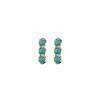 14kt Yellow Gold .25ctw 3 Turquoise Bezel Studs