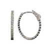 Estate 14kt White Gold in/out Diamond 1ctw Hoops
