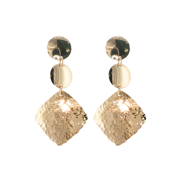 Estate 14kt Yellow Gold Hammered Dangle Earrings