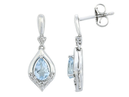 14K WG .73CTW AQUAMARINE .07CT