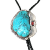 Estate Sterling Sliver Bolo Carved Horse Turquoise and Coral