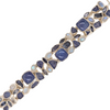 Sterling Silver Rainbow Moonstone and Tanzanite Bracelet 8"