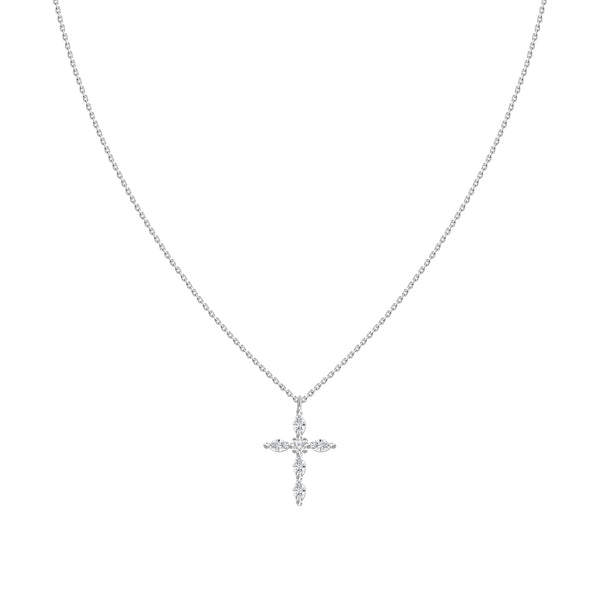 18kt Yellow Gold .26ctw H-I SI Bezel Cross Adjustable Chain.