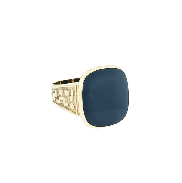 Estate 14kt Yellow Gold Blue Sardonyx Ring