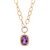 14K Yellow Gold Amethyst Chain Necklace with Diamonds