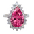 Estate: 18K White 5.45CT Pink Spinel Diamond Halo Ring