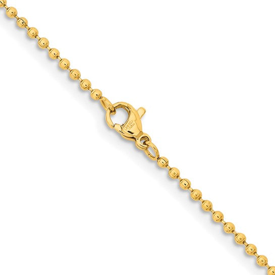 Stainless Yellow IP Plated 1.5MM Ball Chain Necklace 24"