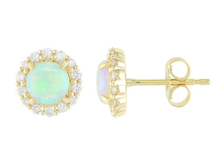 14K YG 1.06CTW OPAL .38CTW DIA