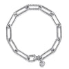 Sterling Silver Bujukan Textured Paperclip Bracelet.