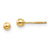 14k Yellow Gold 3mm Ball Push On Screw Off Studs
