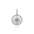 Sterling Silver Blue Topaz and White Sapphire Bujukan Medallion Pendant in size 24mm