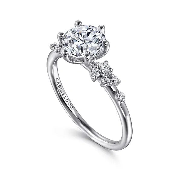 14K White Gold Reena Diamond Sprinkle .18CTW Engagement Semi-Mount.